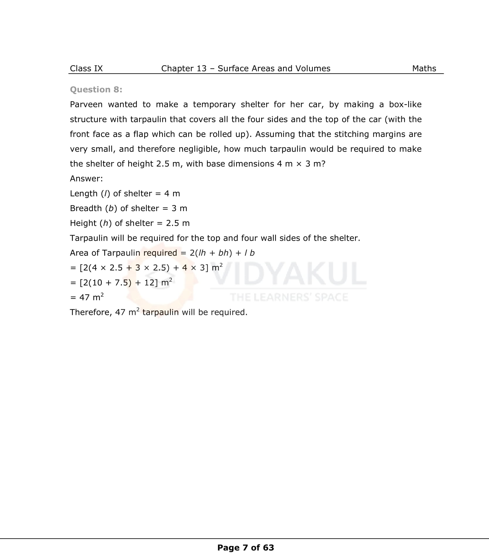 NCERT Solutions For Class 9 Maths Chapter 13