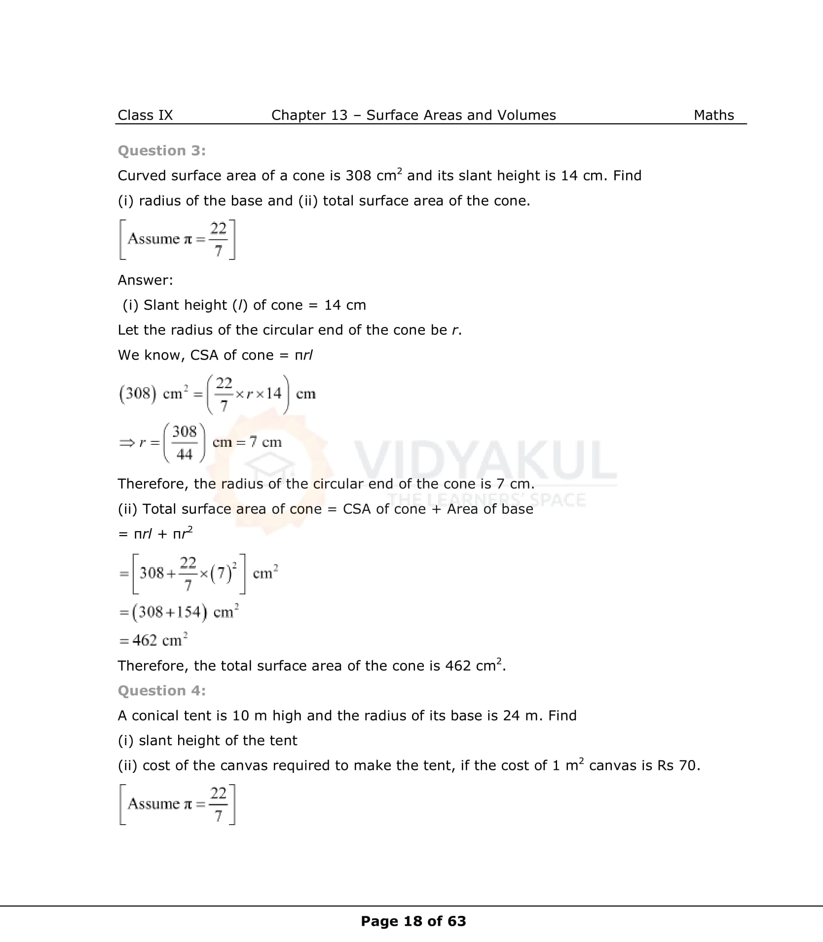 NCERT Solutions For Class 9 Maths Chapter 13