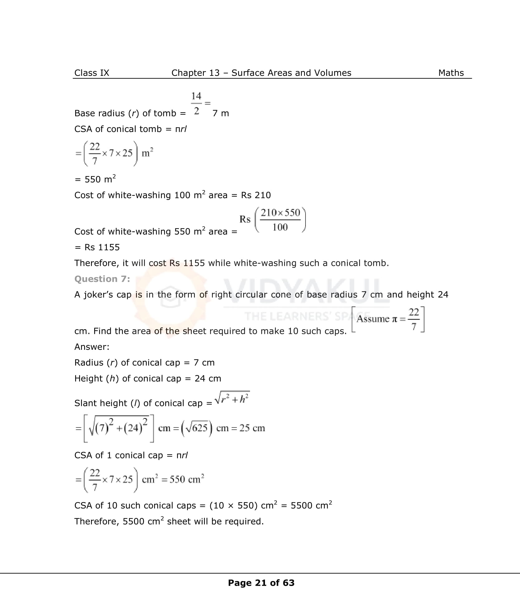 NCERT Solutions For Class 9 Maths Chapter 13