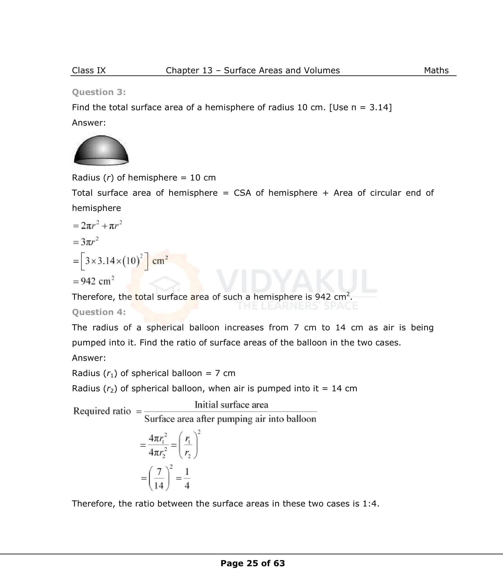 NCERT Solutions For Class 9 Maths Chapter 13