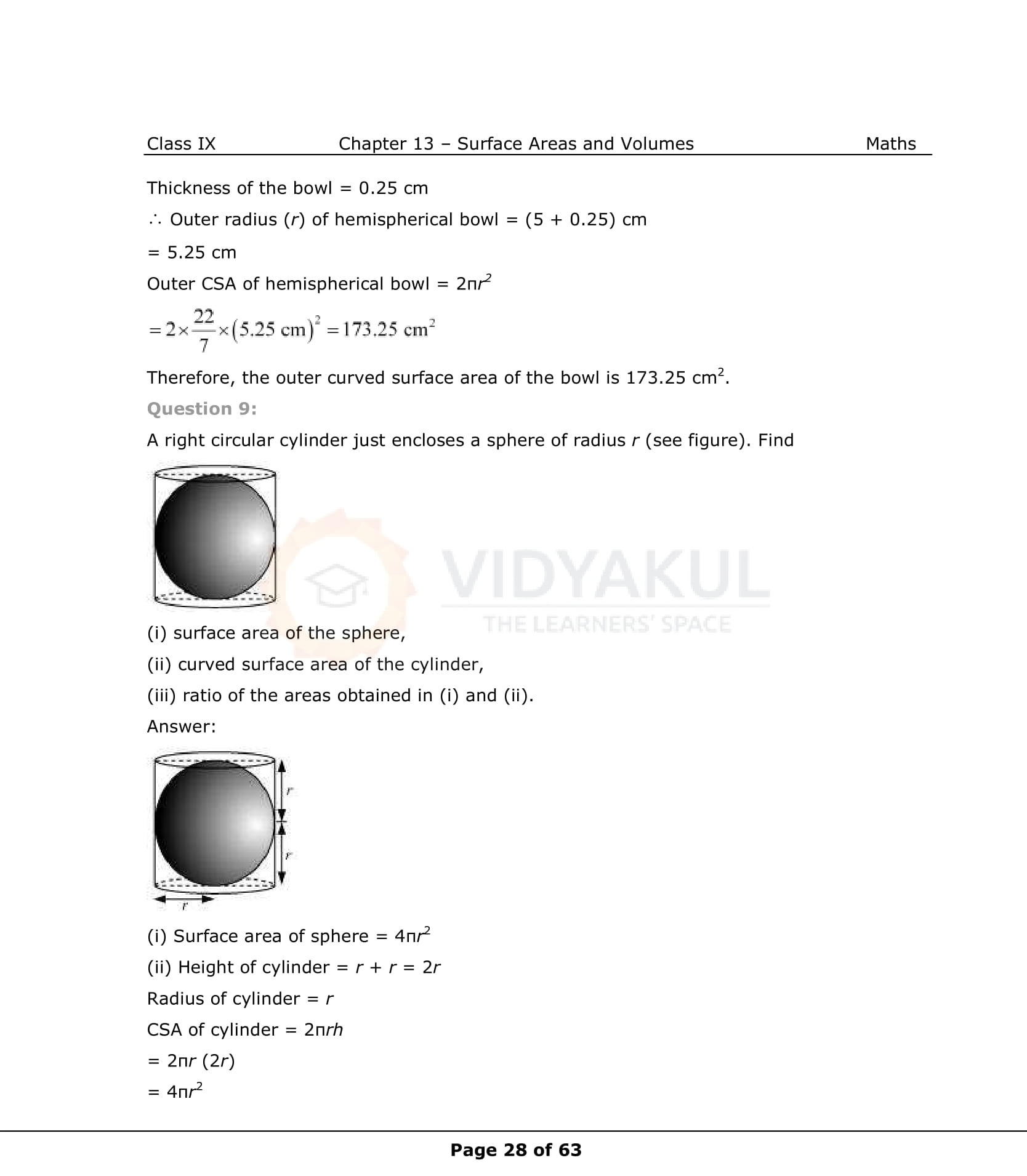 NCERT Solutions For Class 9 Maths Chapter 13
