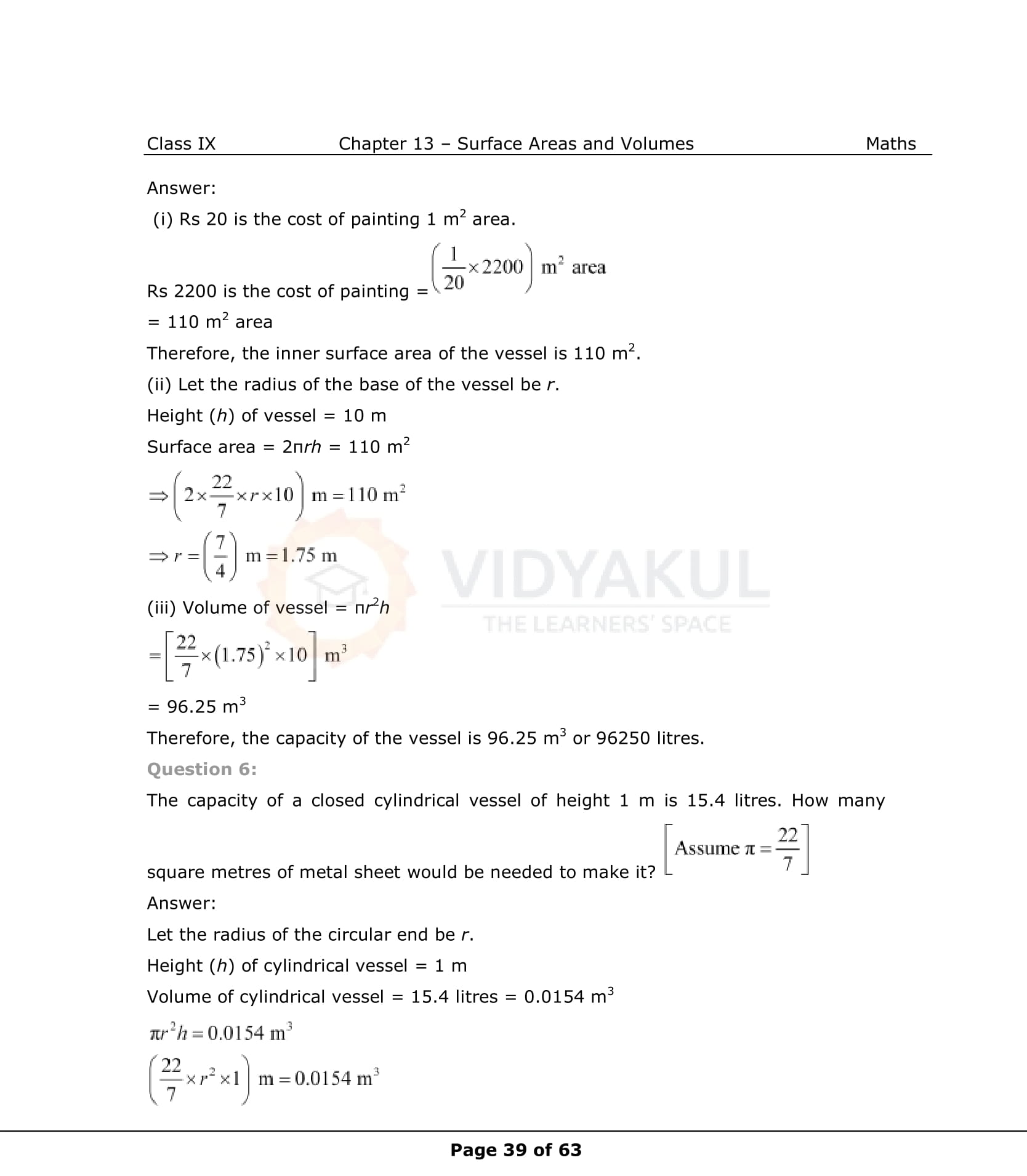 NCERT Solutions For Class 9 Maths Chapter 13