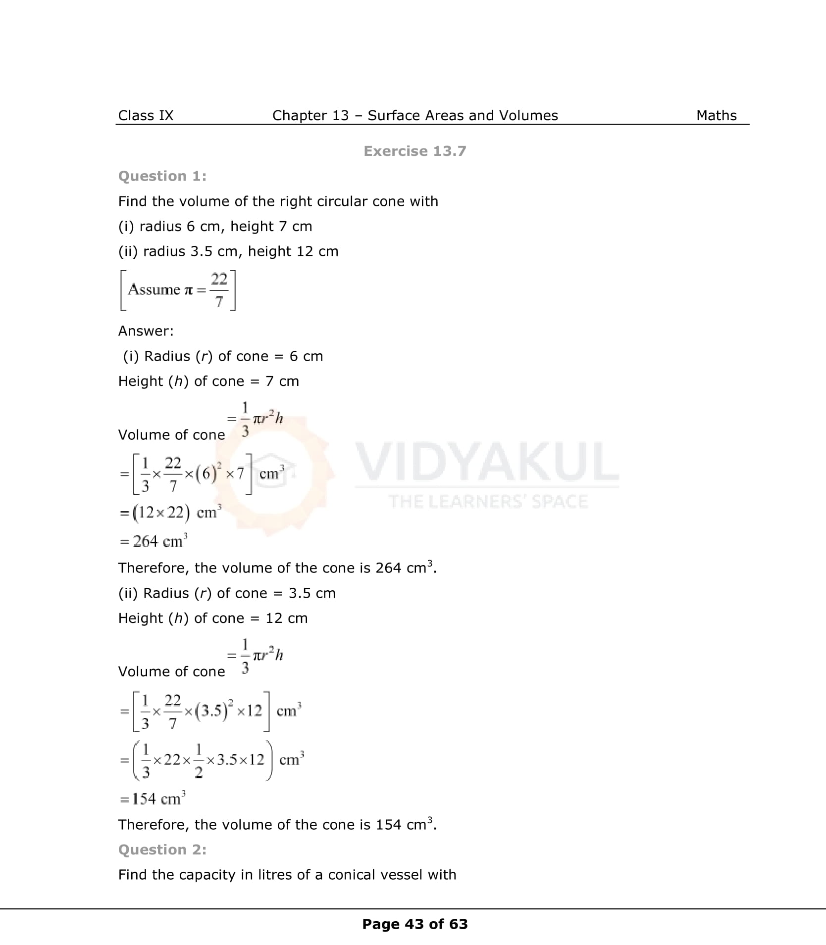 NCERT Solutions For Class 9 Maths Chapter 13