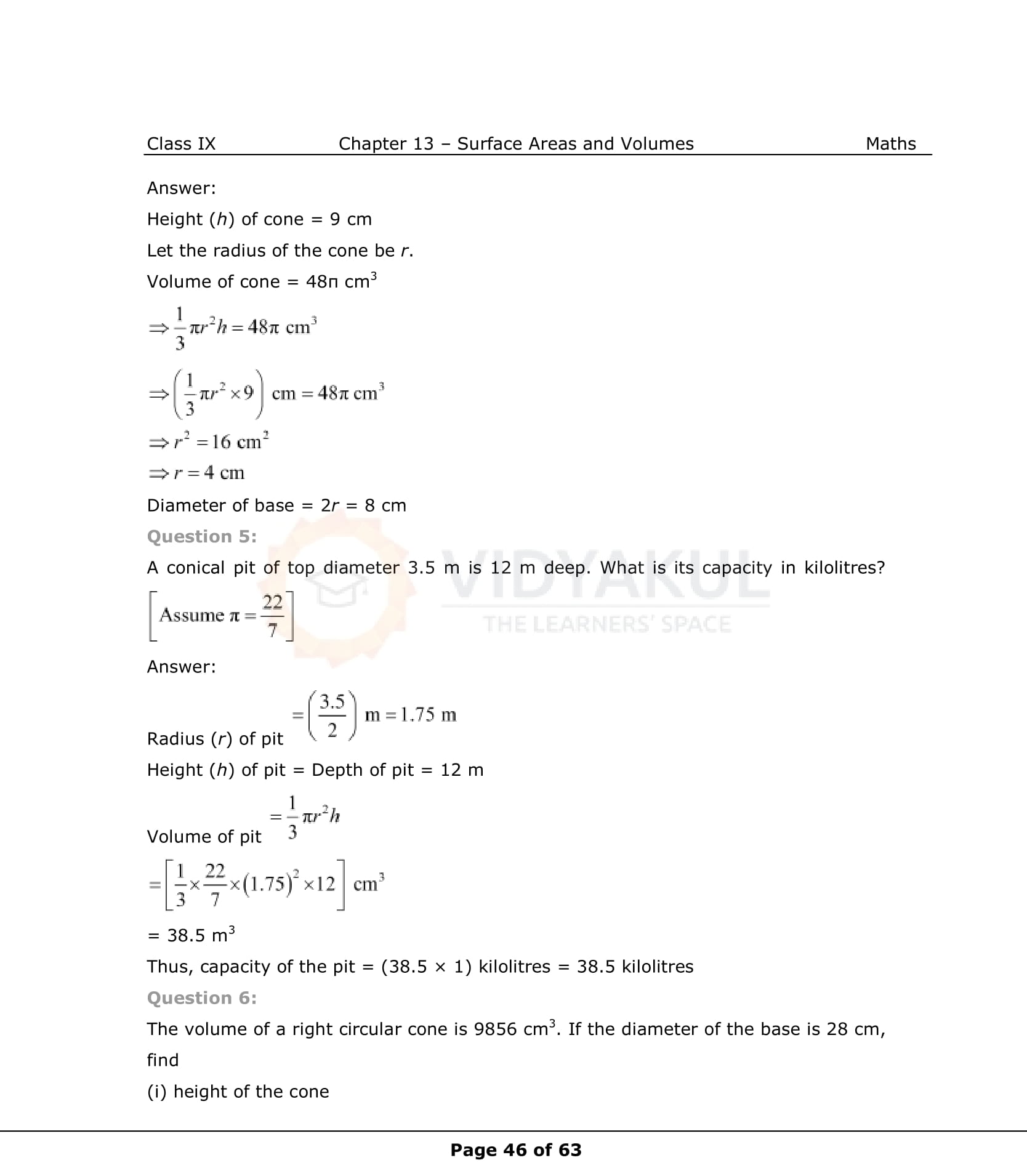 NCERT Solutions For Class 9 Maths Chapter 13