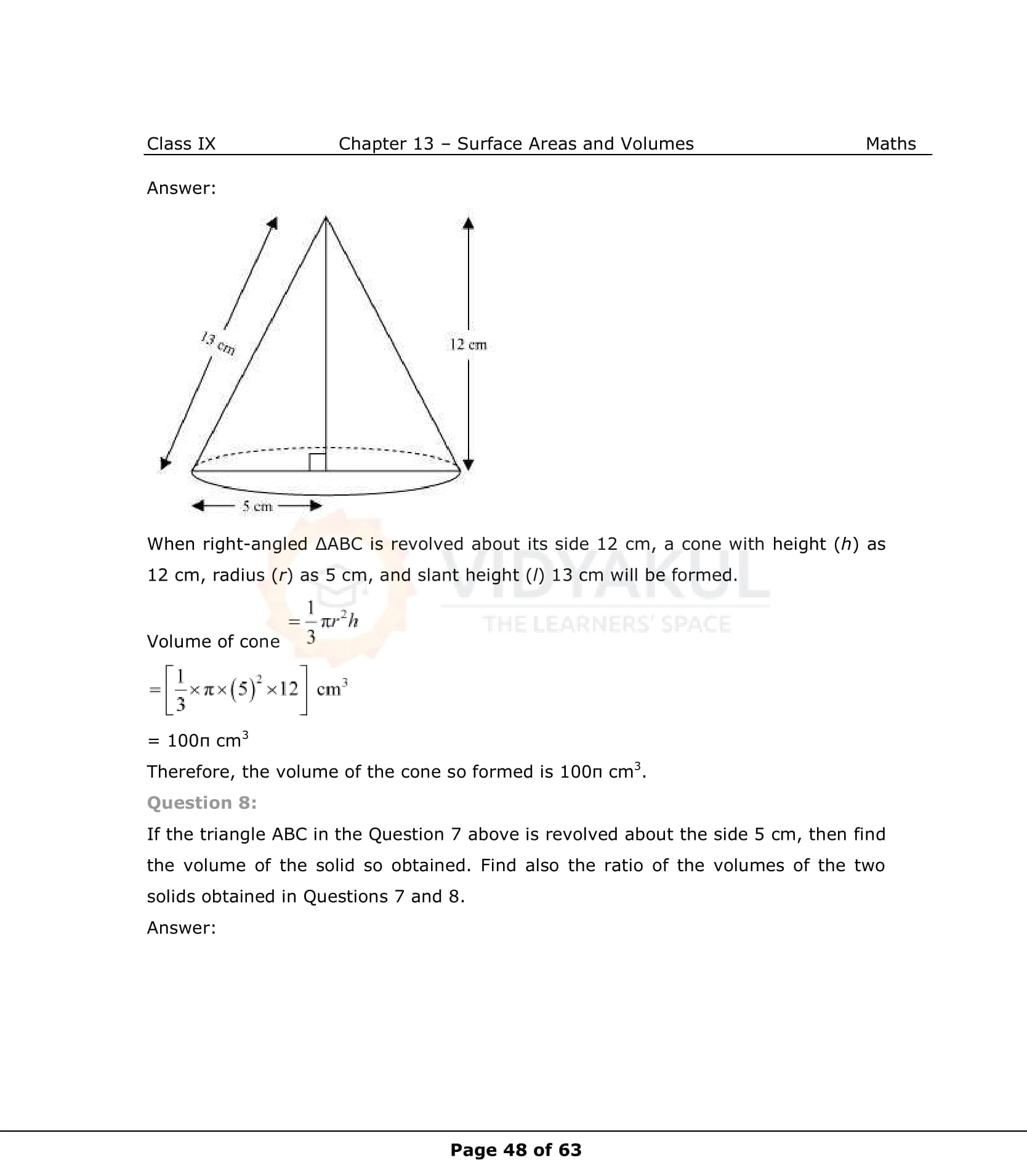 NCERT Solutions For Class 9 Maths Chapter 13