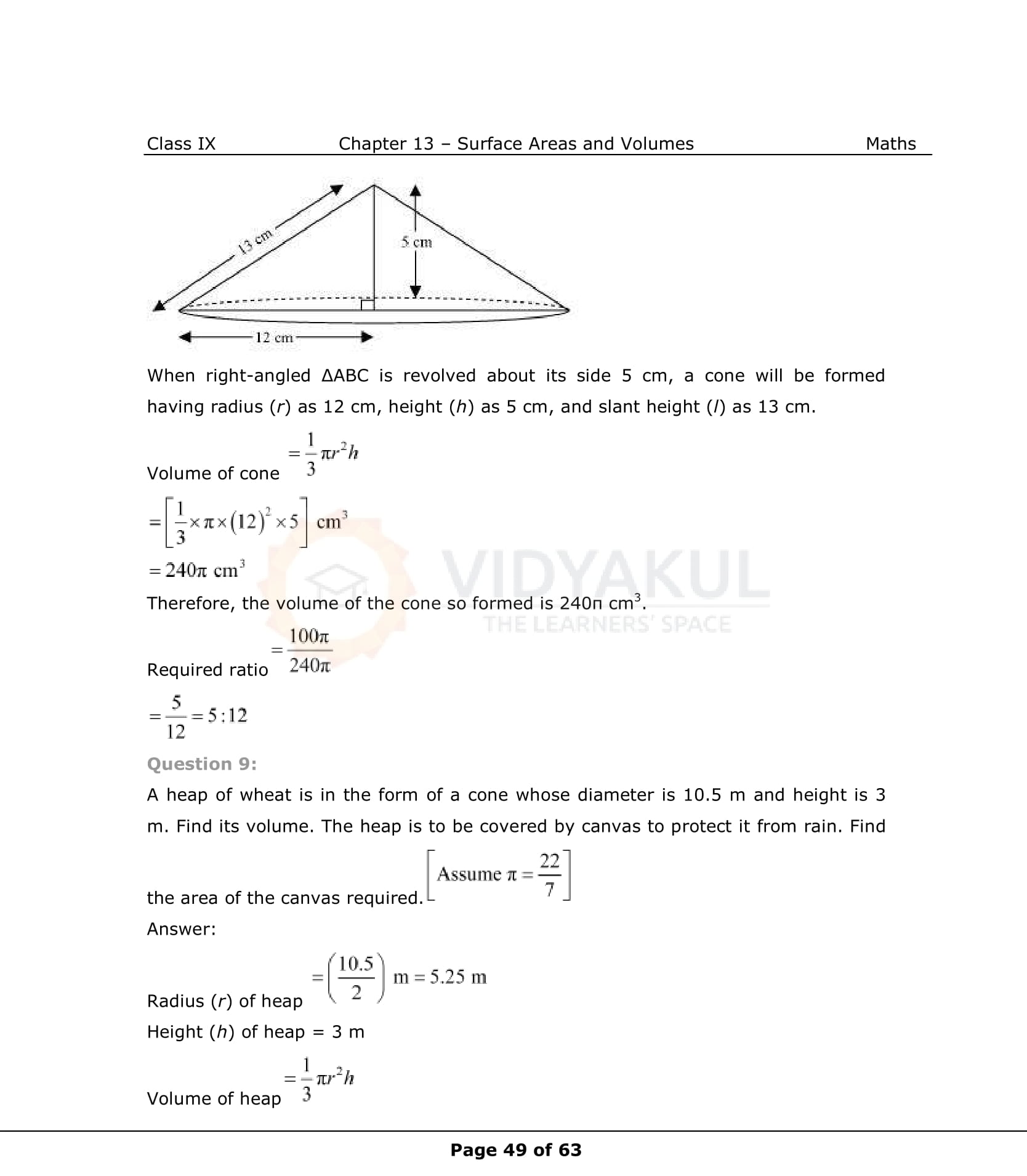 NCERT Solutions For Class 9 Maths Chapter 13