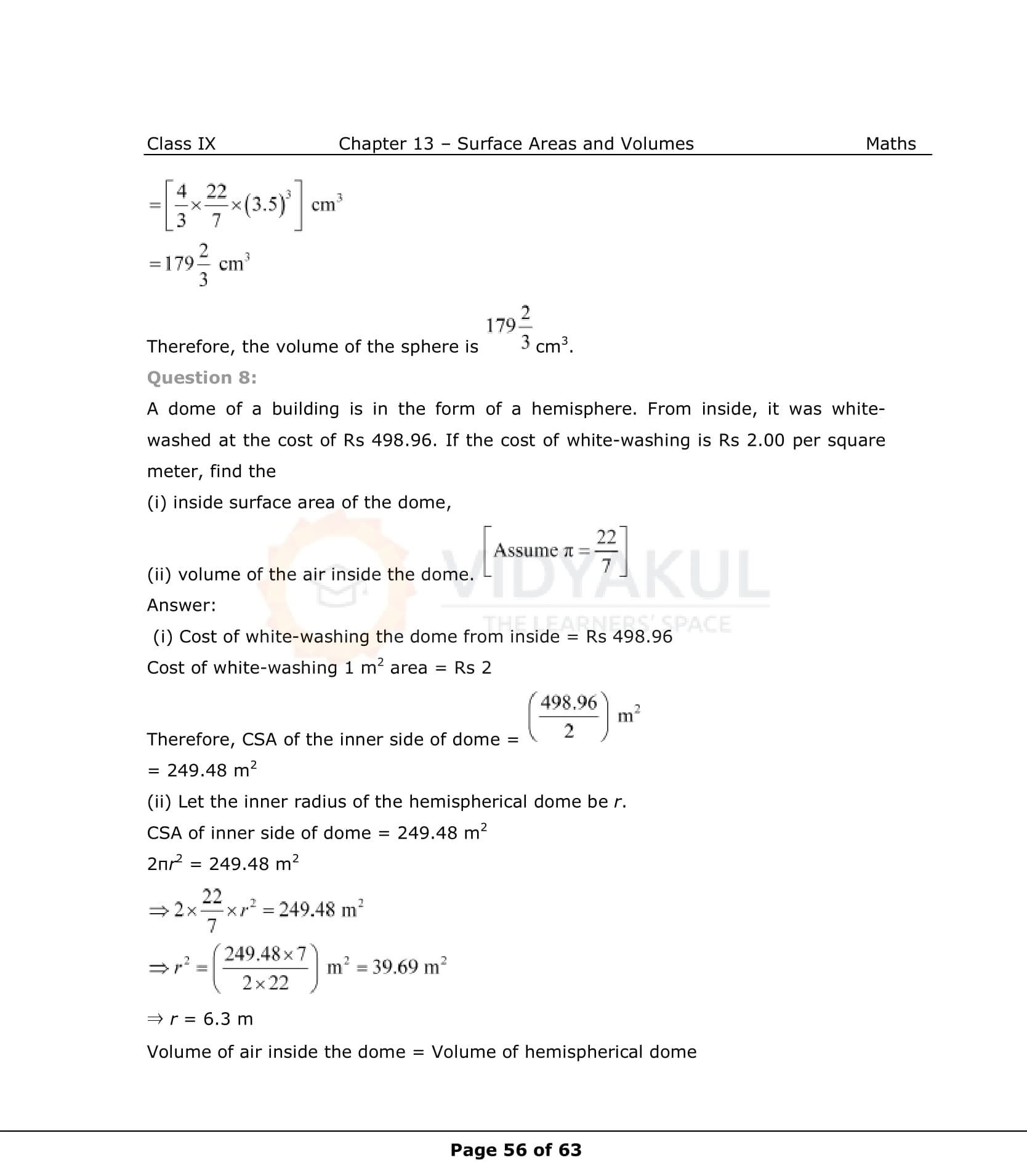 NCERT Solutions For Class 9 Maths Chapter 13