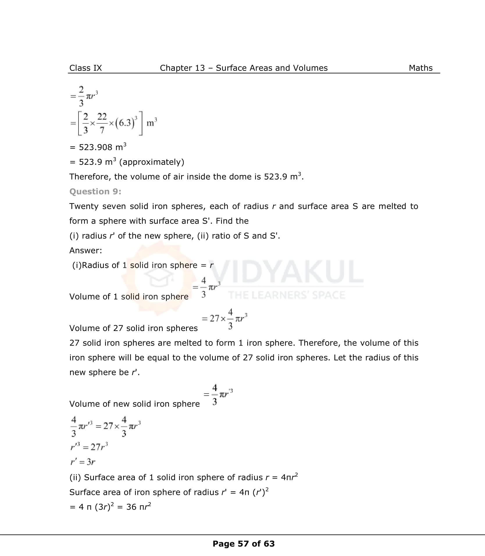 NCERT Solutions For Class 9 Maths Chapter 13
