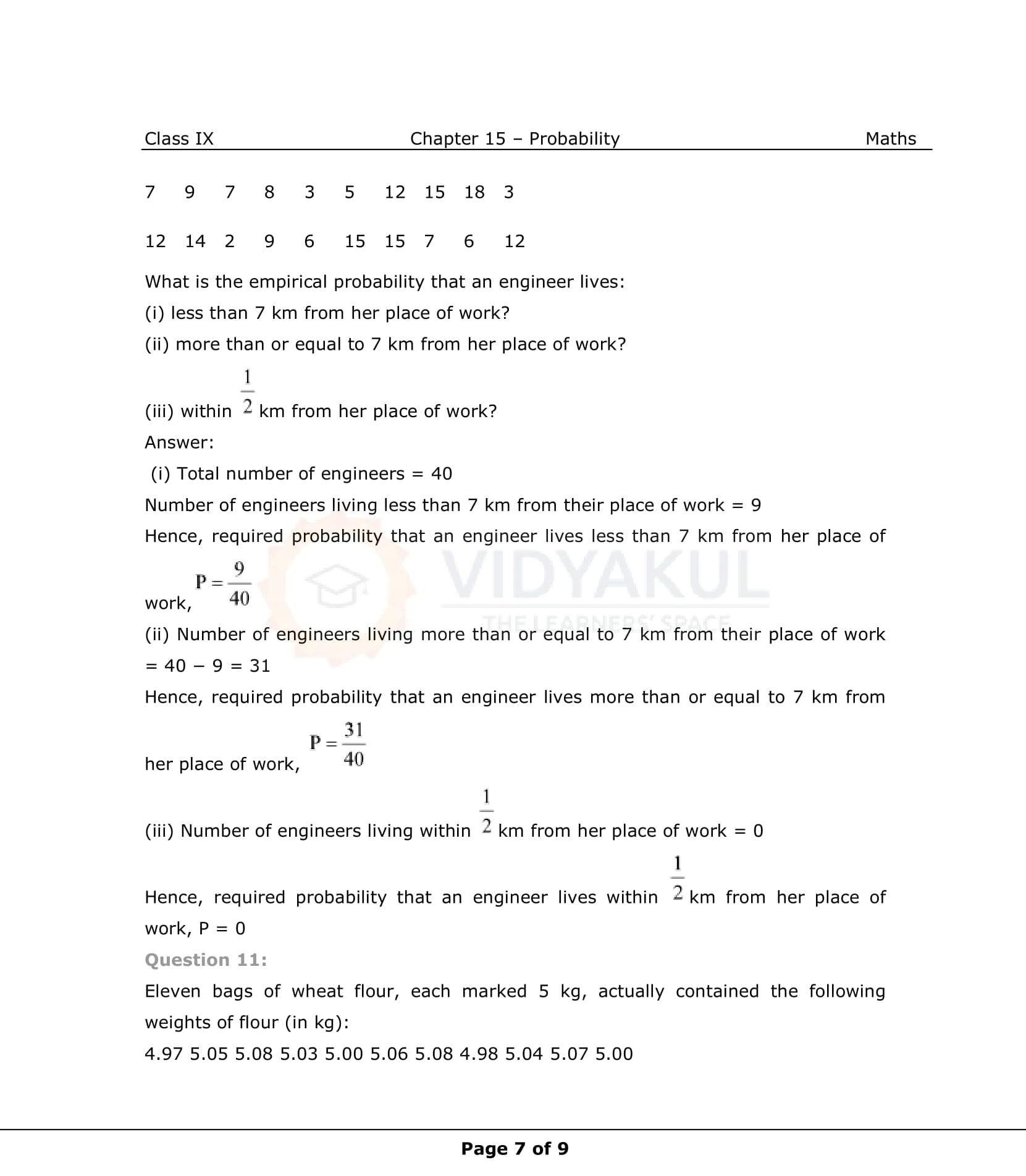 Class 9th Math Probability NCERT Solution CBSE 2023