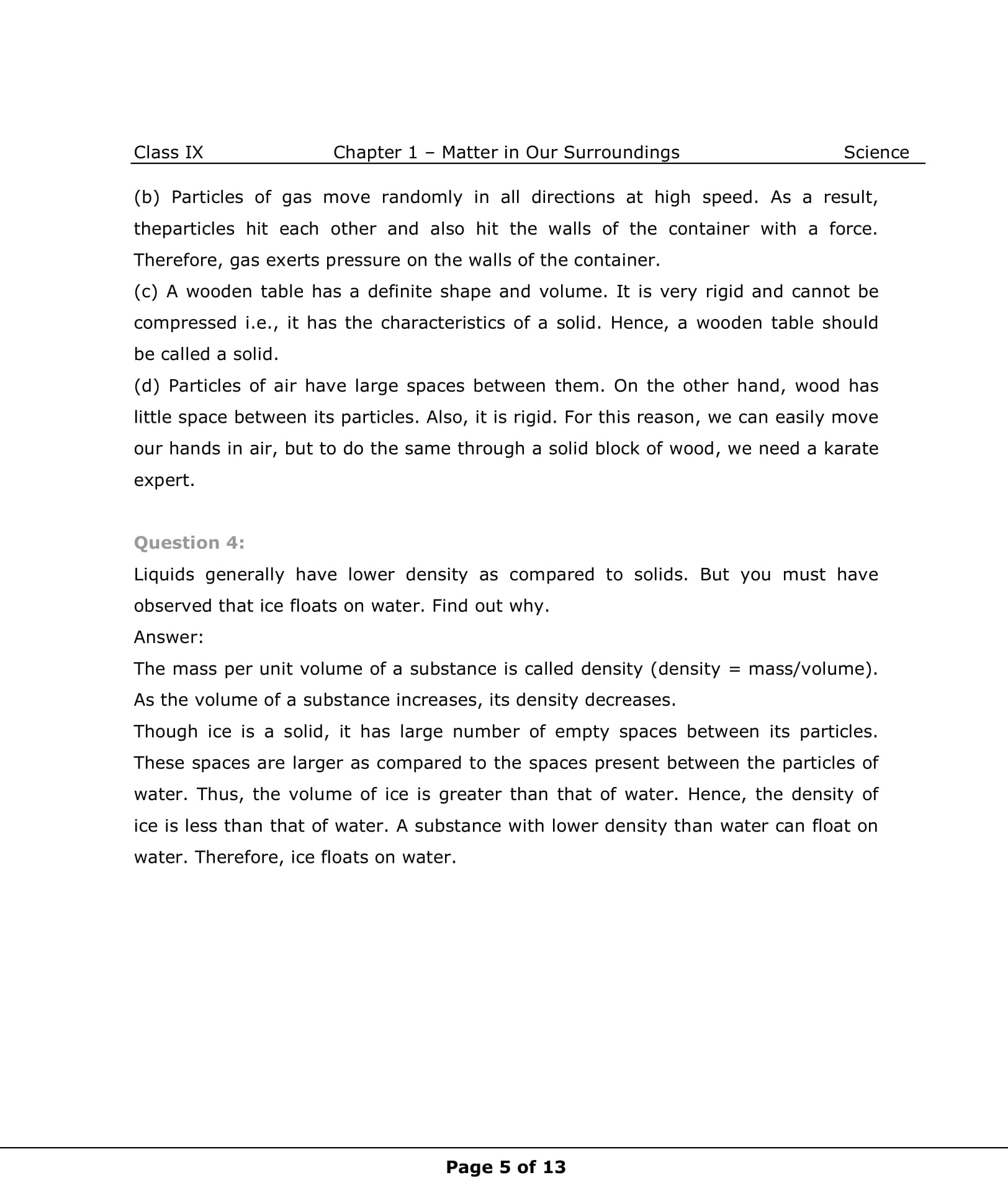 NCERT Solutions For Class 9 Science Chapter 1