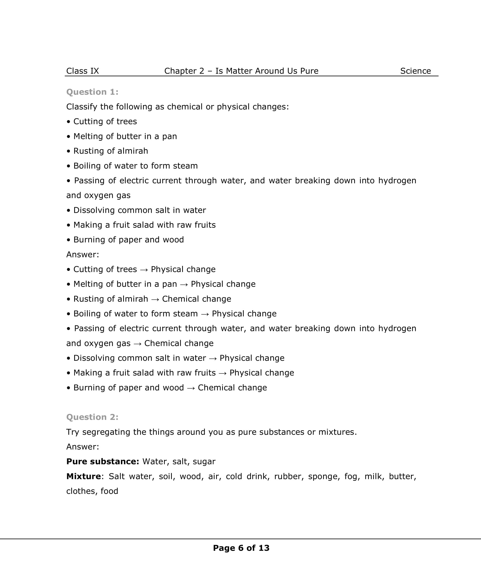 NCERT Solutions For Class 9 Science Chapter 2