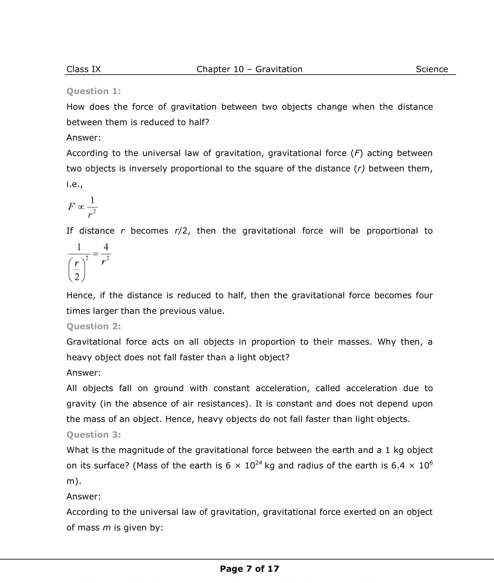 class-9th-science-gravitation-ncert-solution-cbse-2023