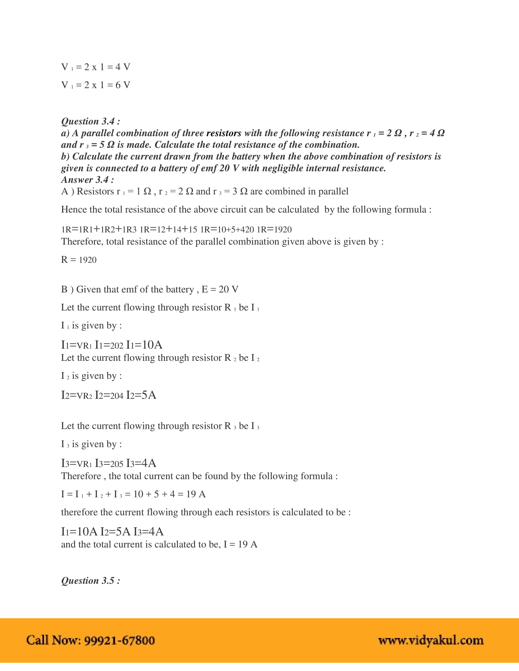 Class 12th Physics Current Electricity NCERT Solution CBSE 2023