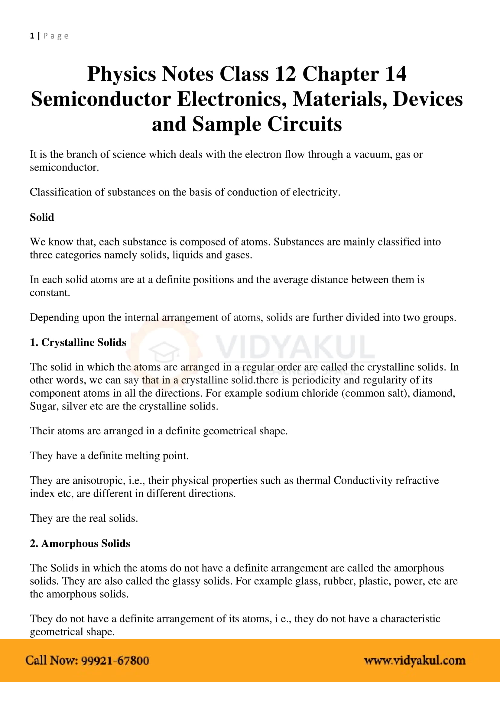 Class 12th Physics Semiconductor Electronics Materials Ncert Notes Cbse 2023 5534