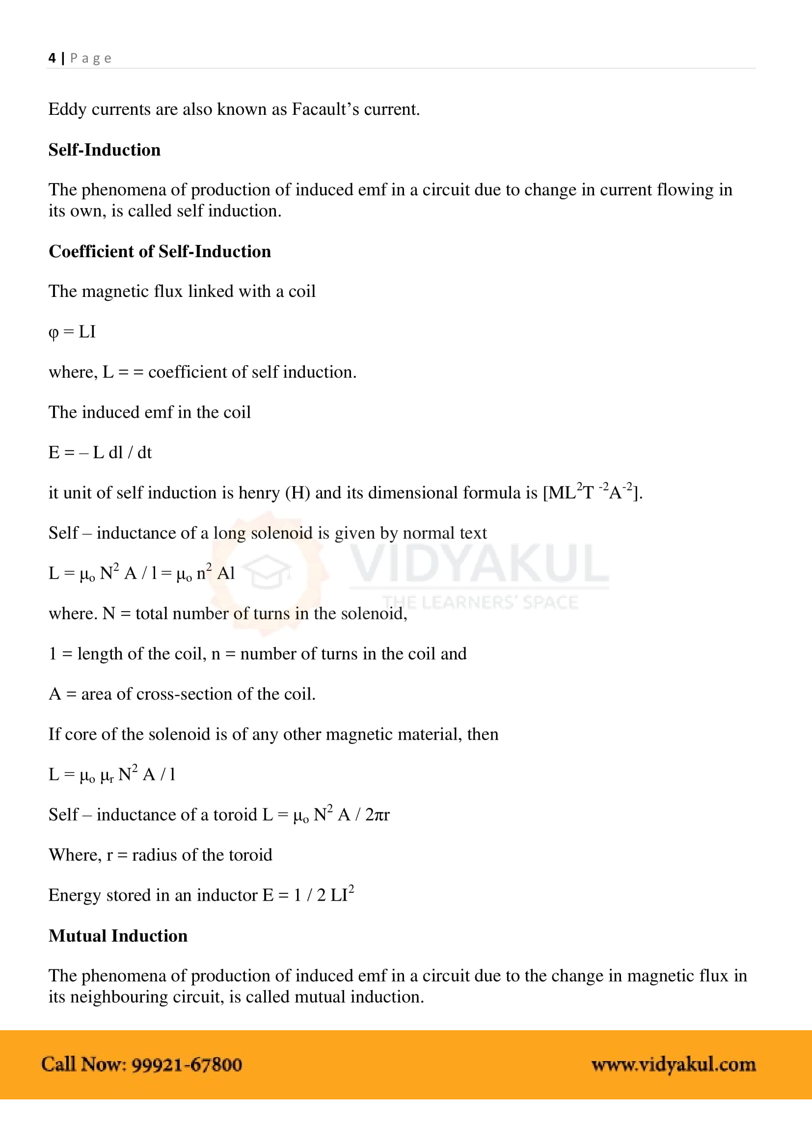 Electromagnetic Induction Class 12 Physics Notes Part - 5