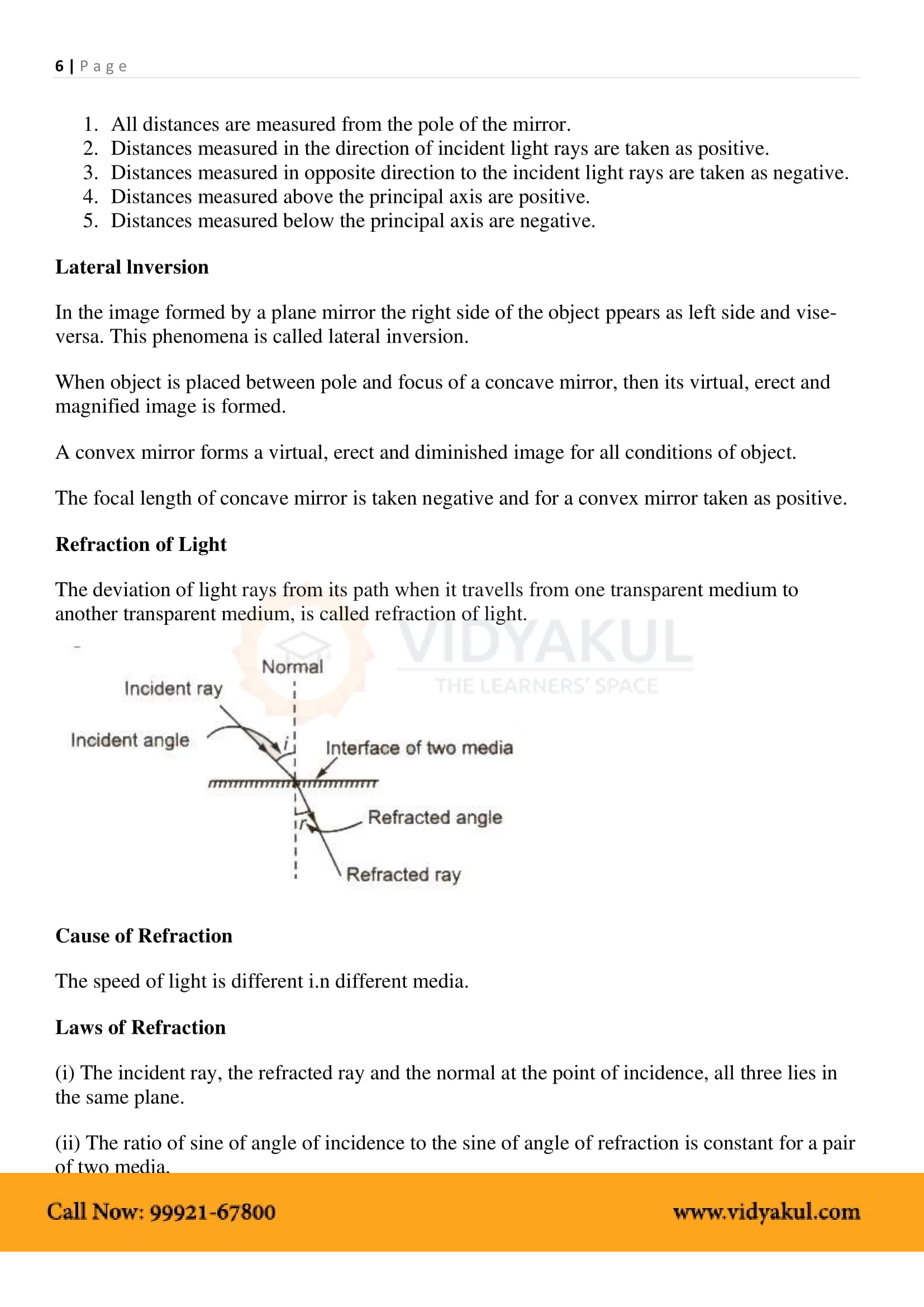 Ray Optics and Optical Instruments Class 12 Physics Notes Part - 7