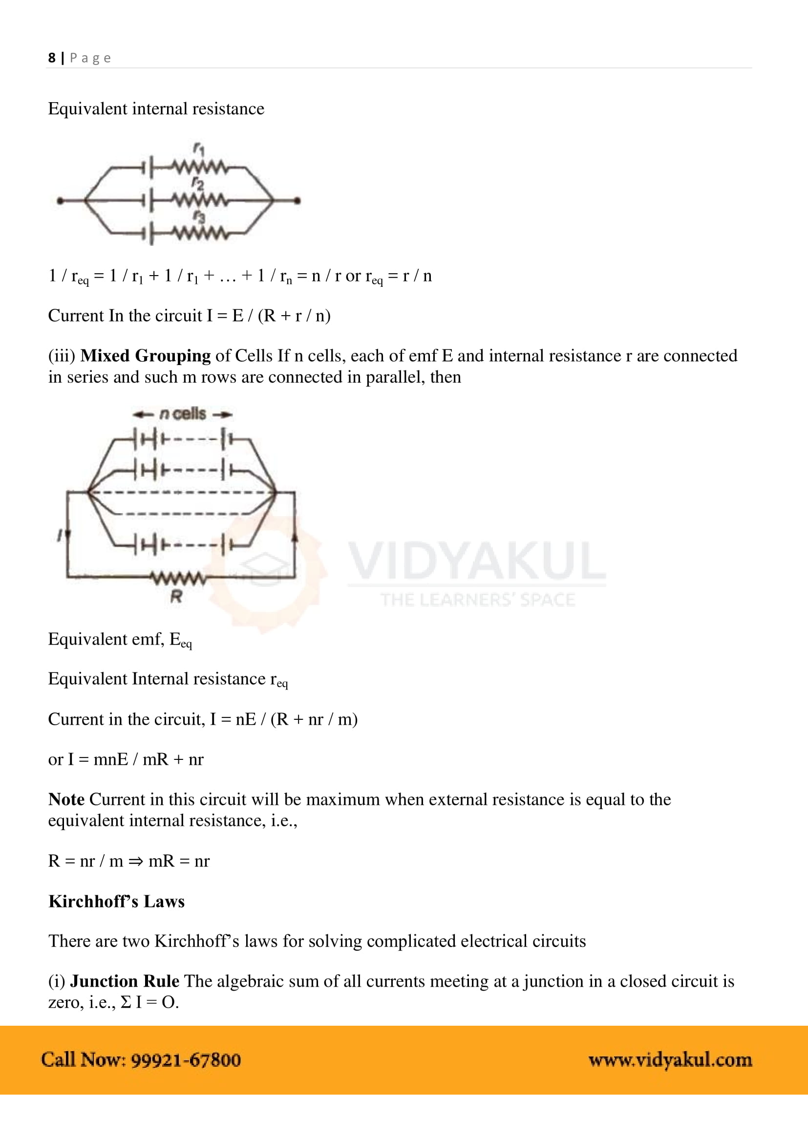 Class 12th Physics Current Electricity Ncert Notes Cbse 2023